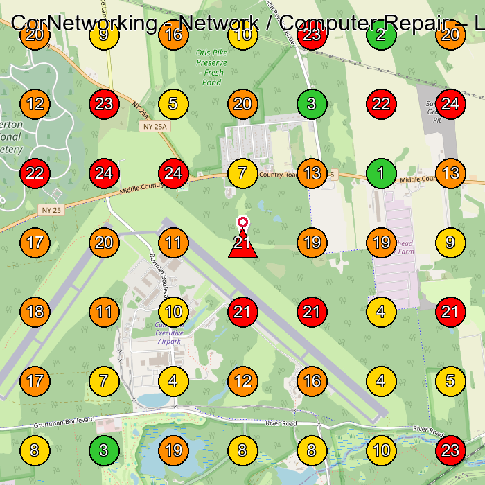 CorNetworking - Network / Computer Repair Computer Repair Service GeoGrid ranking map for None